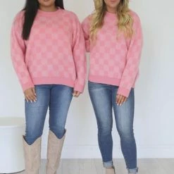 Promo 👍 Pink Lily Time To Shine Pink Checkered Sweater FINAL SALE 👏 -Glam-girl Sales 08595f9b80b94f7ca49be6bc8efb2565.thumbnail.0000000000 530x530
