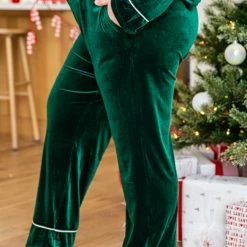 Best deal 🧨 Pink Lily Asking Again Green Velvet Lounge Pants 🎁 -Glam-girl Sales 177314 177316 27 650x