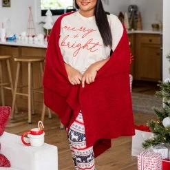 Best deal 🔔 Pink Lily Sincere Wish Burgundy Fuzzy Blanket 🧨