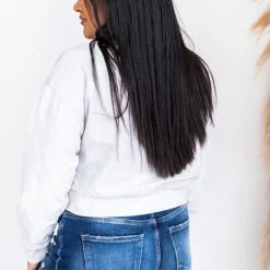 Budget 🎉 Pink Lily Stellar Weekend Grey Acid Wash Cropped Cord Sweatshirt 🔔 -Glam-girl Sales 179870 4 650x