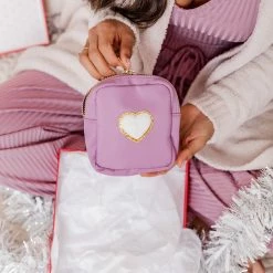 Discount ✨ Pink Lily Heart/Purple Patch Mini Travel Bag 🥰