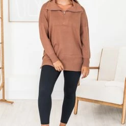 Cheap 🛒 Pink Lily Pulling Heartstrings Camel Quarter Zip Pullover 😀 -Glam-girl Sales 183436 1 97af2911 4de8 4dbc a9eb dae6d46e46ed 650x