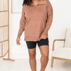 Cheap 🛒 Pink Lily Pulling Heartstrings Camel Quarter Zip Pullover 😀 -Glam-girl Sales 183436 2 4b91e995 7d32 4f98 bfa9 a4639008b093 650x