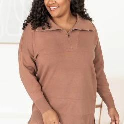 Cheap 🛒 Pink Lily Pulling Heartstrings Camel Quarter Zip Pullover 😀 -Glam-girl Sales 183436 3 7d647085 7a27 45e4 9544 e95e8e2d5241 650x