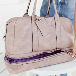 Best deal 👍 Pink Lily Escape To The South Blush Weekender Bag 🎉 -Glam-girl Sales 184204 6 650x