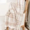 Discount 🎁 Pink Lily Make Me Believe Taupe Plaid Blanket ⭐