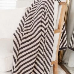 Cheapest π Pink Lily Make Me Believe Dark Grey Herringbone Blanket β€οΈ