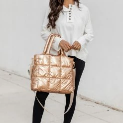 Buy 🎁 Pink Lily Find Me In The Future Camel Metallic Tote ⭐ -Glam-girl Sales 184462 1 650x