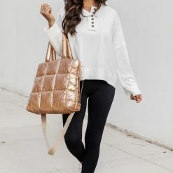 Buy 🎁 Pink Lily Find Me In The Future Camel Metallic Tote ⭐ -Glam-girl Sales 184462 2 650x