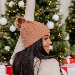 Outlet ✨ Pink Lily Top Of Mind Deep Mauve Beanie ✨ -Glam-girl Sales 184492 1 650x