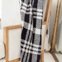 Deals ❤️ Pink Lily Make Me Believe Black And White Plaid Blanket 👍 -Glam-girl Sales 184628 1 650x