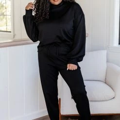 Cheapest 🔔 Pink Lily How Will I Know Black Lounge Pants 😉 -Glam-girl Sales 185230 185224 7 650x