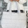Buy 🧨 Pink Lily Out Of My Way Taupe Leopard Puffer Tote 🥰