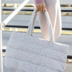Buy 🧨 Pink Lily Out Of My Way Taupe Leopard Puffer Tote 🥰 -Glam-girl Sales 185280 OutOfMyWayTaupeLeopardPufferTote 650x