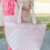 Flash Sale ⭐ Pink Lily Chase After You Blush Quilted Tote 🛒
