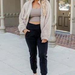 Best deal 🎉 Pink Lily Burns So Good V-Waist Black Joggers FINAL SALE 👏