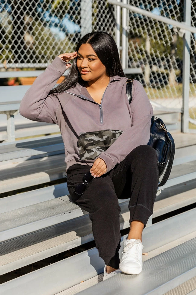 Discount 😀 Pink Lily Making It Look Easy Camo Ribbed Shoulder Quarter Zip Pullover 🌟 3 Discount 😀 Pink Lily Making It Look Easy Camo Ribbed Shoulder Quarter Zip Pullover 🌟
