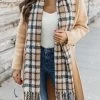 Coupon ⭐ Pink Lily Make You Understand Khaki Plaid Scarf 🧨
