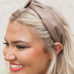Brand new 👍 Pink Lily Take Me Higher Khaki Leather Headband 🥰