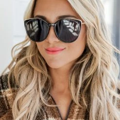 Budget π Pink Lily Let Me Explain Black/Gold Cat Eye π Sunglasses π₯°