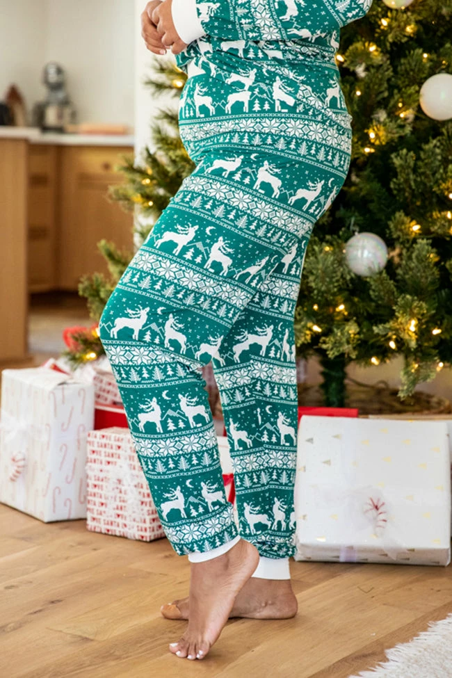 Best deal ๐งจ Pink Lily Underneath The Tree Green ๐ Christmas Print Pajama Joggers ๐ 5 Best deal ๐งจ Pink Lily Underneath The Tree Green ๐ Christmas Print Pajama Joggers ๐ - Image 3