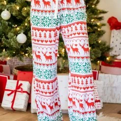 Cheapest ⌛ Pink Lily Santa Tell Me Red And Ivory 🎅 Christmas Print Pajama Pants 😀