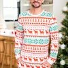 Best Sale 🥰 Pink Lily Mens Santa Tell Me Red And Ivory 🔔 Christmas Print Pajama Top 🤩 -Glam-girl Sales 185668 185670 4 650x