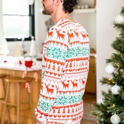 Best Sale 🥰 Pink Lily Mens Santa Tell Me Red And Ivory 🔔 Christmas Print Pajama Top 🤩 -Glam-girl Sales 185668 185670 6 650x