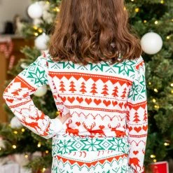 Deals 🌟 Pink Lily Kids Santa Tell Me Red And Ivory ❄ Christmas Print Pajama Set 👍 -Glam-girl Sales 185670 185672 kidssantatellme 10 650x