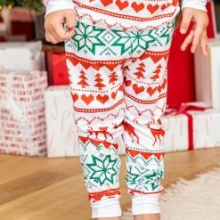 Deals 🌟 Pink Lily Kids Santa Tell Me Red And Ivory ❄ Christmas Print Pajama Set 👍 -Glam-girl Sales 185670 185672 kidssantatellme 20 650x