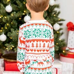 Deals 🌟 Pink Lily Kids Santa Tell Me Red And Ivory ❄ Christmas Print Pajama Set 👍 -Glam-girl Sales 185670 185672 kidssantatellme 22 650x