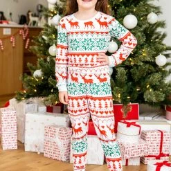 Deals 🌟 Pink Lily Kids Santa Tell Me Red And Ivory ❄ Christmas Print Pajama Set 👍 -Glam-girl Sales 185670 185672 kidssantatellme 4 650x