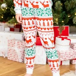 Deals 🌟 Pink Lily Kids Santa Tell Me Red And Ivory ❄ Christmas Print Pajama Set 👍 -Glam-girl Sales 185670 185672 kidssantatellme 7 650x