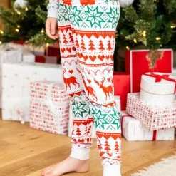 Deals 🌟 Pink Lily Kids Santa Tell Me Red And Ivory ❄ Christmas Print Pajama Set 👍 -Glam-girl Sales 185670 185672 kidssantatellme 9 650x