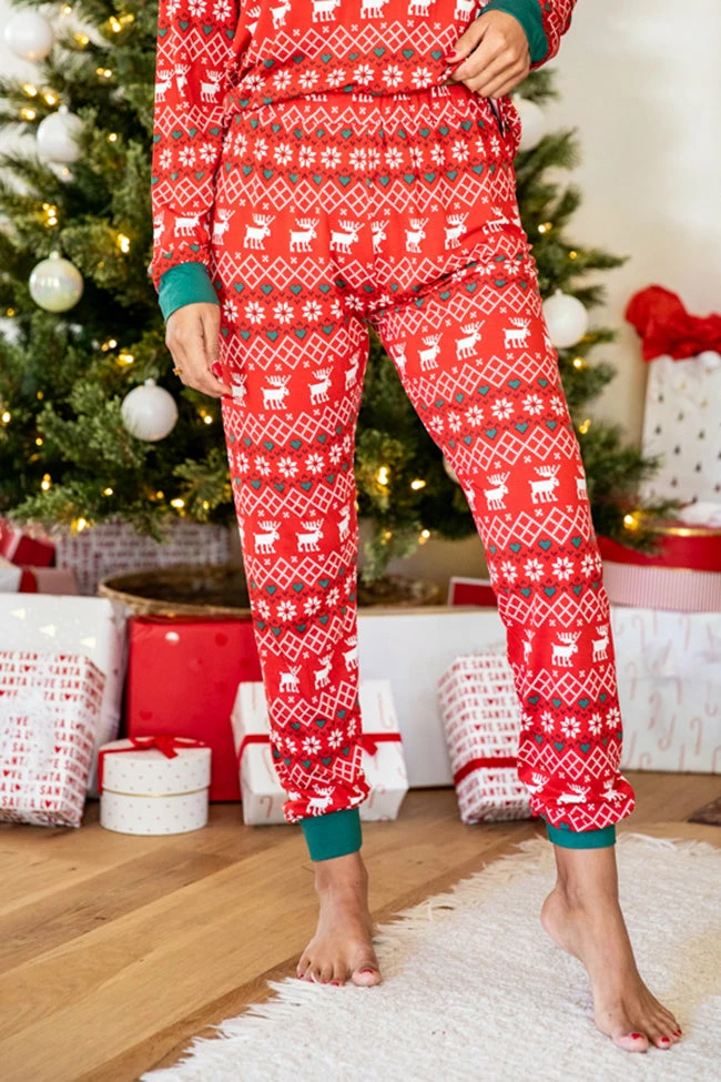 Wholesale ๐ Pink Lily Home For The Holidays Red โ Christmas Print Pajama Joggers โ 8 Wholesale ๐ Pink Lily Home For The Holidays Red โ Christmas Print Pajama Joggers โ - Image 6