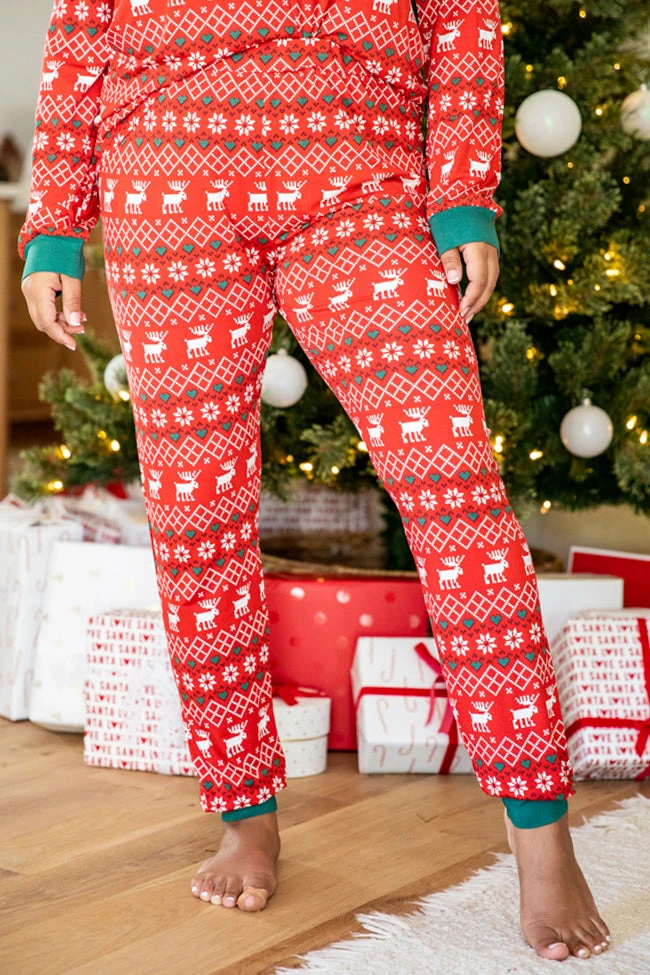 Wholesale ๐ Pink Lily Home For The Holidays Red โ Christmas Print Pajama Joggers โ 4 Wholesale ๐ Pink Lily Home For The Holidays Red โ Christmas Print Pajama Joggers โ - Image 2