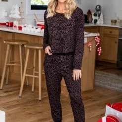 Top 10 🛒 Pink Lily All I Want For 🎄 Christmas Charcoal Leopard Print Pajama Joggers ✨ -Glam-girl Sales 185704 185706 15 650x