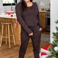 Top 10 🛒 Pink Lily All I Want For 🎄 Christmas Charcoal Leopard Print Pajama Joggers ✨ -Glam-girl Sales 185704 185706 6 650x