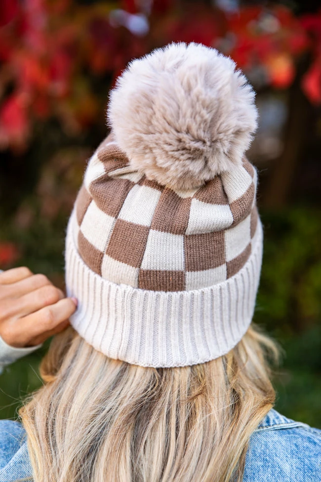 Budget ✔️ Pink Lily Rosy Cheeks Brown Checkered Beanie ⌛ 4 Budget ✔️ Pink Lily Rosy Cheeks Brown Checkered Beanie ⌛ - Image 2