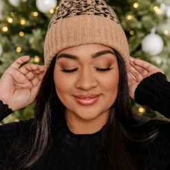 Deals 👏 Pink Lily The Best Around Khaki Leopard Beanie ⌛ -Glam-girl Sales 186024 3 650x
