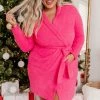 Promo 🎁 Pink Lily Making Snow Angels Hot Pink Robe 👍 -Glam-girl Sales 186050 7 650x
