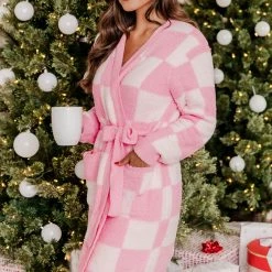 Cheapest ⭐ Pink Lily Making Snow Angels Pink Checkered Robe 🎉 16 Cheapest ⭐ Pink Lily Making Snow Angels Pink Checkered Robe 🎉 -Glam-girl Sales 186052 10 650x