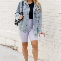 Best Pirce 😉 Pink Lily Heavy Hitter Periwinkle Biker Shorts 🎉