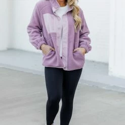 Budget 😍 Pink Lily Making Time For Me Purple Sherpa Jacket ⌛ -Glam-girl Sales 186236 4 650x