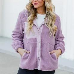 Budget 😍 Pink Lily Making Time For Me Purple Sherpa Jacket ⌛ -Glam-girl Sales 186236 5 650x