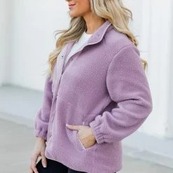 Budget 😍 Pink Lily Making Time For Me Purple Sherpa Jacket ⌛ -Glam-girl Sales 186236 8 650x