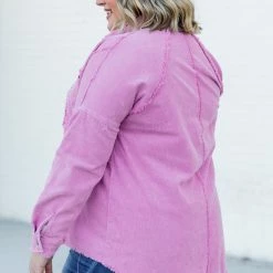 Cheap 🤩 Pink Lily Keep Me Grounded Purple Frayed Edge Cord Shacket ⌛ -Glam-girl Sales 186240 22 650x