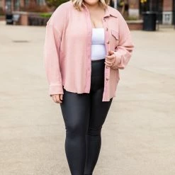 Buy 🔥 Pink Lily Change The Game Mauve Waffle Knit Shacket 🎁 -Glam-girl Sales 186252 1 650x