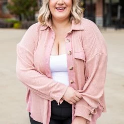 Buy 🔥 Pink Lily Change The Game Mauve Waffle Knit Shacket 🎁 -Glam-girl Sales 186252 5 650x