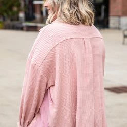 Buy 🔥 Pink Lily Change The Game Mauve Waffle Knit Shacket 🎁 -Glam-girl Sales 186252 7 650x